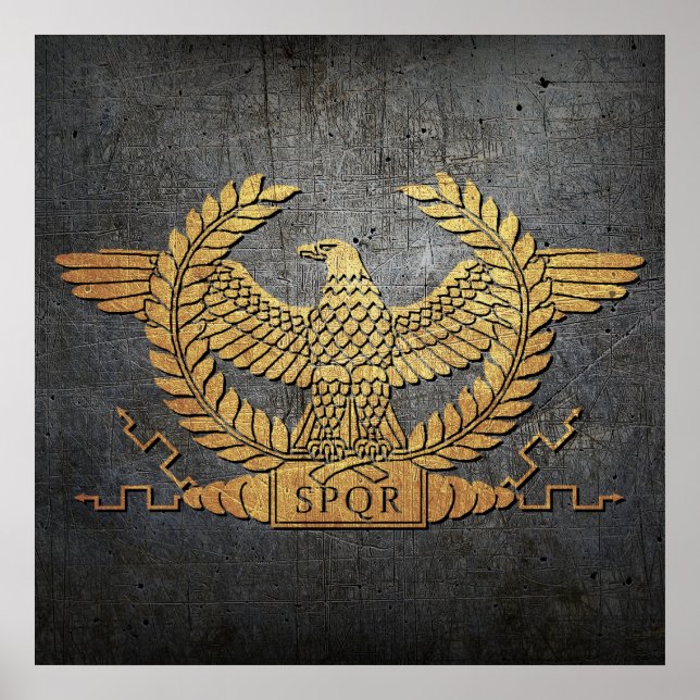 Roman Weathered Gold Eagle auf Eisen Poster (Vorne)