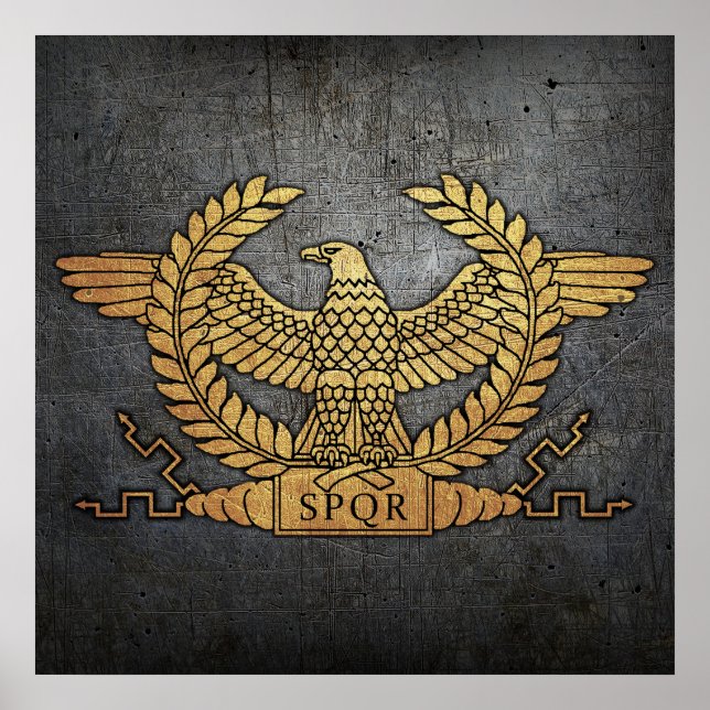 Roman Weathered Gold Eagle auf Eisen Poster (Vorne)