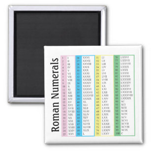 Roman Zahlen 1-100 Magnet