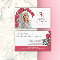 Romance Author of Beautiful Red Floral Monogram