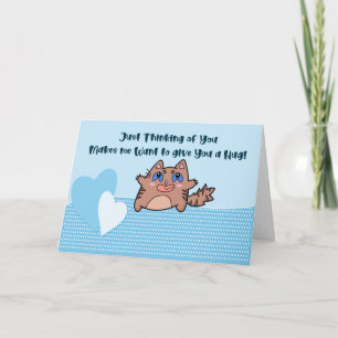 Romance Card Cat mit Umarmung Dankeskarte