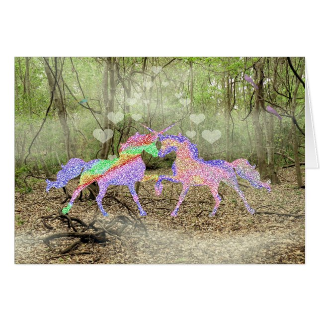 Romance Card mit einem magischen Wald (Vorderseite (Horizontal))