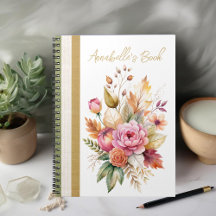 Romance Fall Bouquet Spiral Foto Notebook