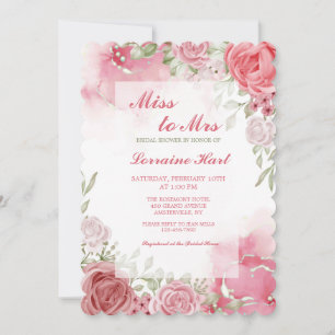 Romance Floral Bridal Dusche Einladung