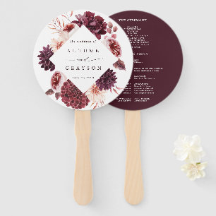Romance Floral Wedding Program Herbst Romance Fächer