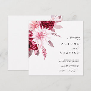 Romance Gold Frame Blumenhochzeit im Herbst Einladung