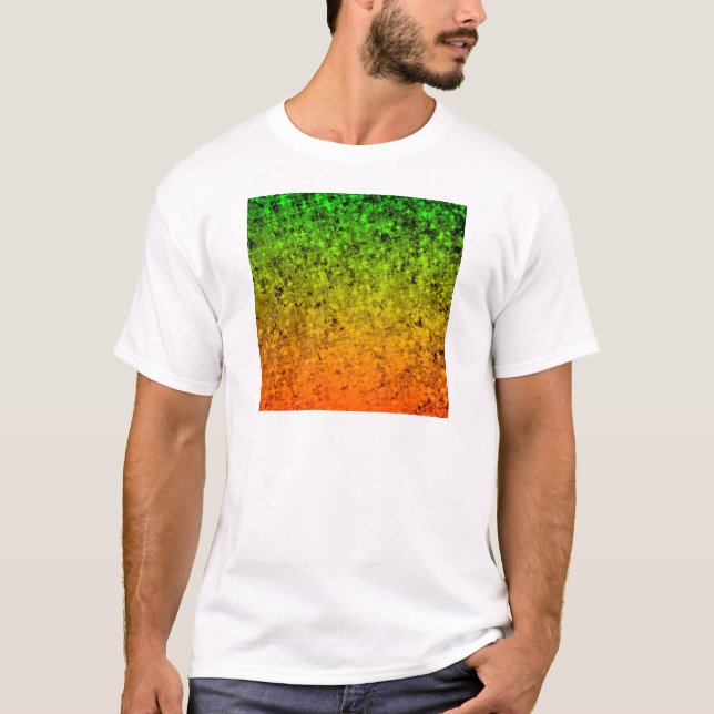 ROMANCE ICH, Insel Ombre orange Grün-Neonsterne T-Shirt (Vorderseite)