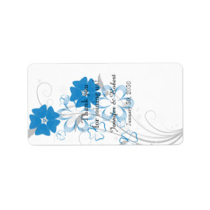 Romance in Blue Wedding Lip Balm Label Adressaufkleber