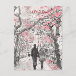 Romance in London Postkarte
