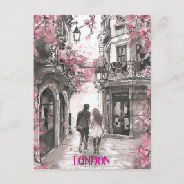 Romance in London Postkarte