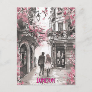 Romance in London Postkarte
