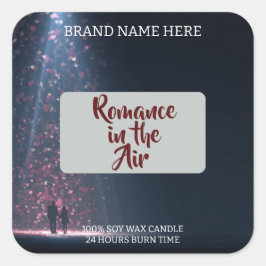 Romance in the Air Candle Label – Gothic & Elegant Quadratischer Aufkleber