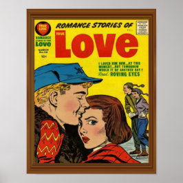 Romance Liebe Story Comic Abdeckung Vintage Imitat Poster