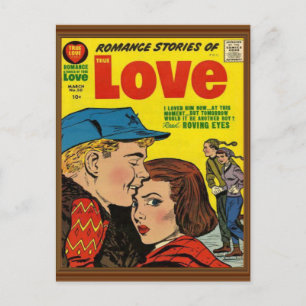 Romance Liebe Story Comic Abdeckung Vintage Imitat Postkarte