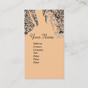 ROMANCE MONOGRAM, schwarz und rosa Visitenkarte