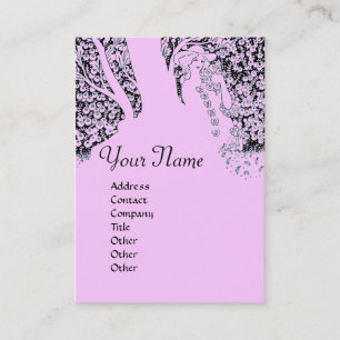 ROMANCE MONOGRAM , schwarz und rosa Visitenkarte