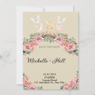 Romance Monogram Wedding initials Einladung