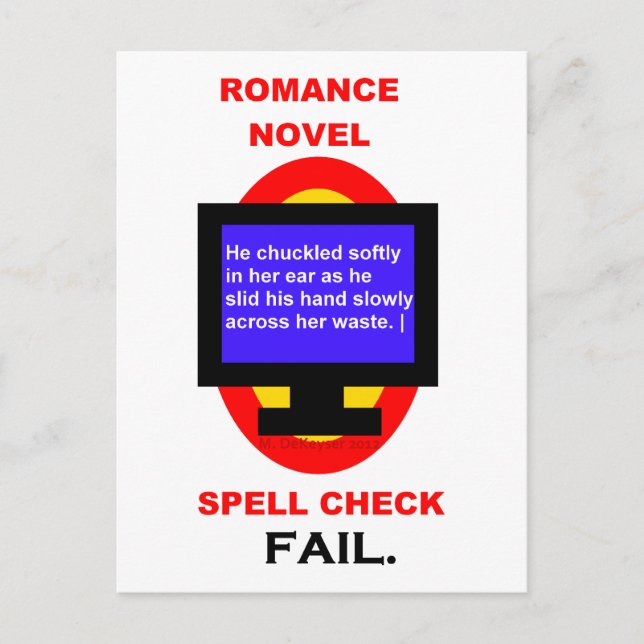 Romance Novel Spell Karo Versage Funny Postkarte (Vorderseite)
