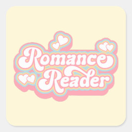 Romance Reader Pastel Retro Kostenvoranschlag Quadratischer Aufkleber