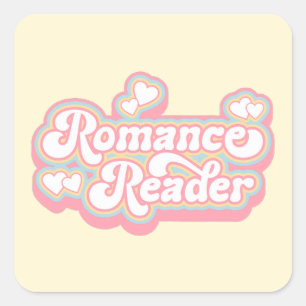 Romance Reader Pastel Retro Kostenvoranschlag Quadratischer Aufkleber