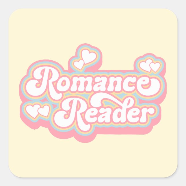 Romance Reader Pastel Retro Kostenvoranschlag Quadratischer Aufkleber (Vorderseite)