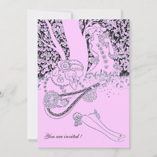 ROMANCE/ROMANTIC LOVERS PINK LILAC WEDDING PARTY EINLADUNG