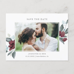 Romance Save the Date mit Blumenpostkarte Ankündigungspostkarte