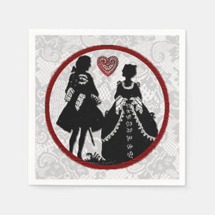 Romance Silhouette-Spitze-Hintergrund-Servietten Serviette