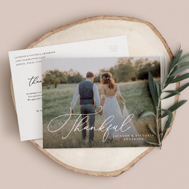 Romance Thankful Postcard Ankündigungspostkarte (Von Creator hochgeladen)