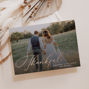 Romance Thankful Wedding Foil Danke Foto Card Folieneinladung