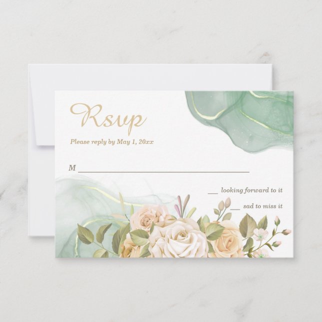 Romance Wedding RSVP Cards Karte (Vorderseite)