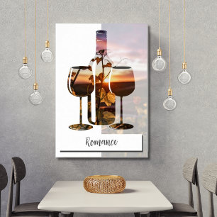 Romance - Wein für zwei Personen bei Sonnenunterga Poster