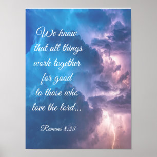 Romane aus der Inspirationsbibel 8:28 Zitat Gewitt Poster
