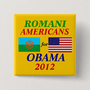 Romani Amerikaner für Obama Button