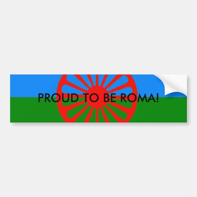 Romani Flagge, STOLZ, ROM ZU SEIN! Autoaufkleber (Vorne)