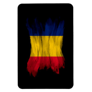 Romania flag brush stroke, national flag magnet