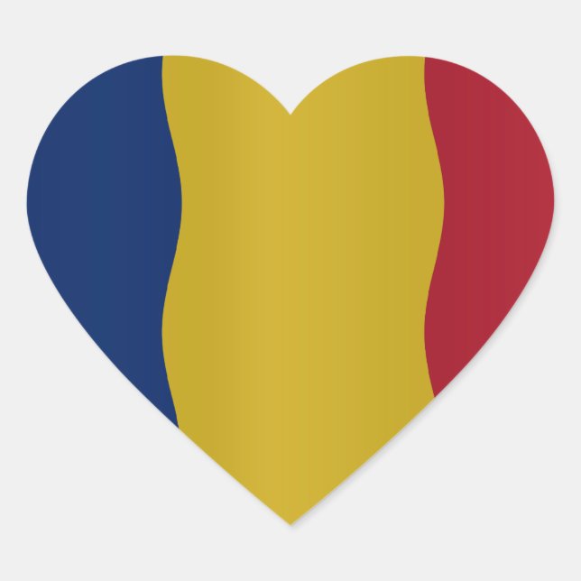 Romania flag Herz-Aufkleber (Vorderseite)