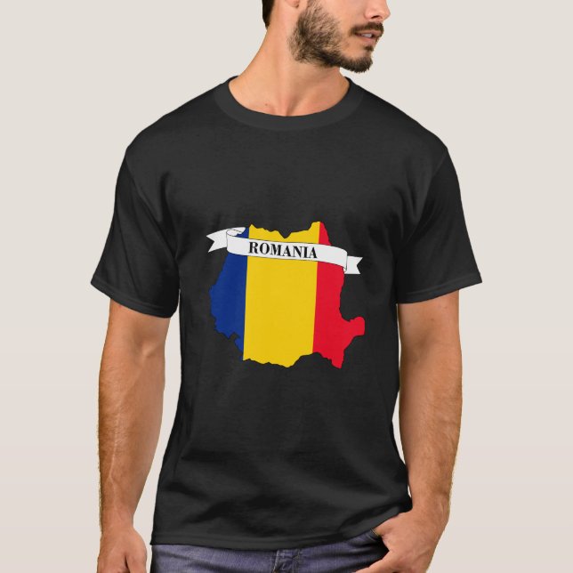 Romania flag map T-Shirt (Vorderseite)