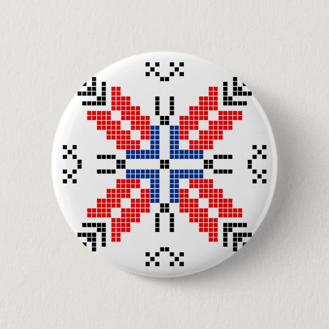 Romania Folk Motiv Traditionelles Symbol ethnisch Button (Vorderseite)