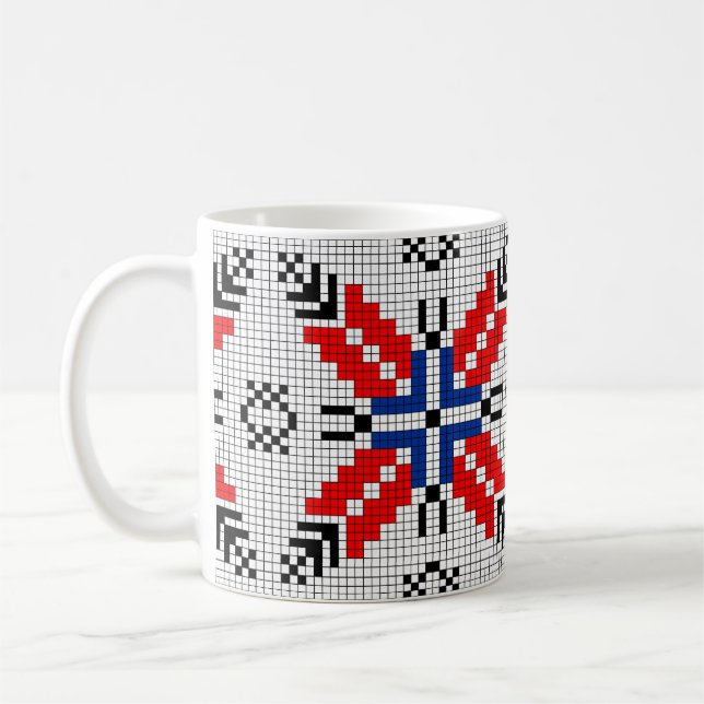 Romania Folk Motiv Traditionelles Symbol ethnisch Tasse (Links)