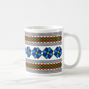 Romania Folklorekunst Motif Zichorie Blume Symbol Kaffeetasse