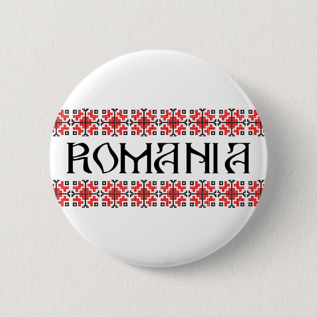 romania Land Symbol Name Text Folk Motif Tradit Button (Vorderseite)