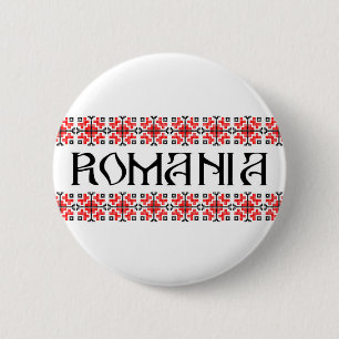 romania Land Symbol Name Text Folk Motif Tradit Button