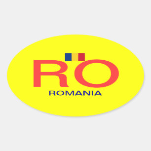 Romania* Oval-Autoaufkleber Ovaler Aufkleber