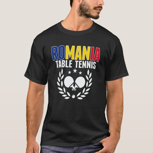 Romania Table Tennis   Romanian Ping Pong Supporte T-Shirt (Vorderseite)