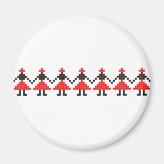 Romania volkstümliche Tanzgeometrie Magnet (Vorne)
