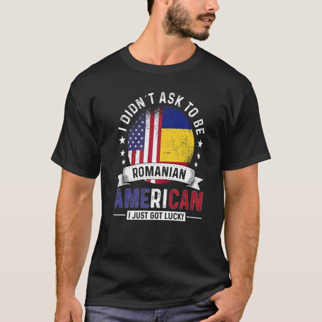 Romanian American Countries Flags Pride Romania Fl T-Shirt (Vorderseite)