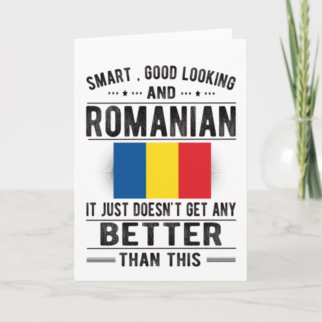 Romanian Flag Romania Heritage Romanian Roots Karte (Vorderseite)