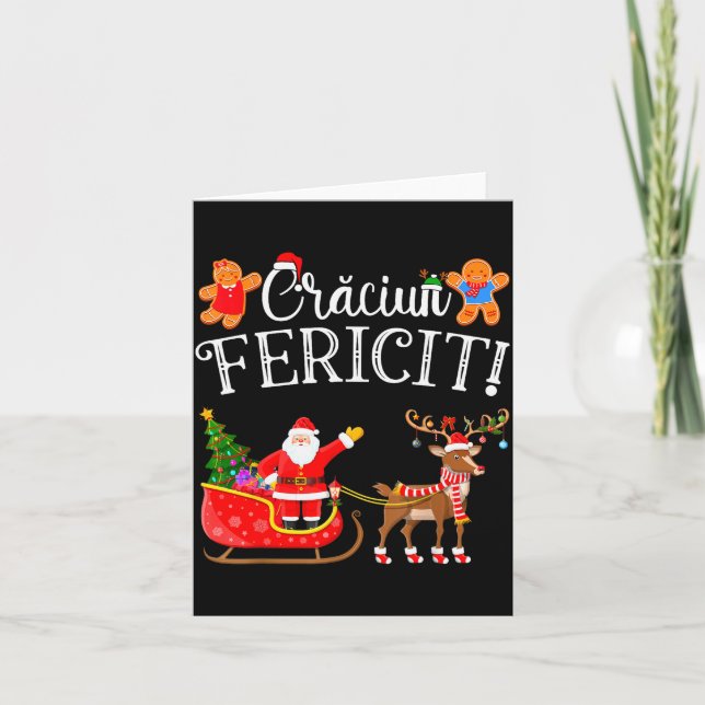 Romanian Merry Christmas Craciun Fericit  Karte (Vorderseite)