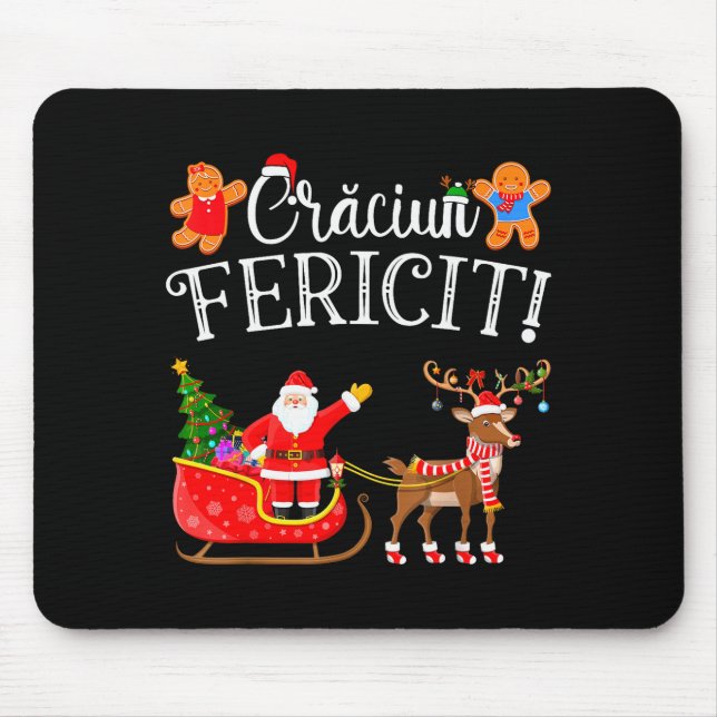 Romanian Merry Christmas Craciun Fericit  Mousepad (Vorne)